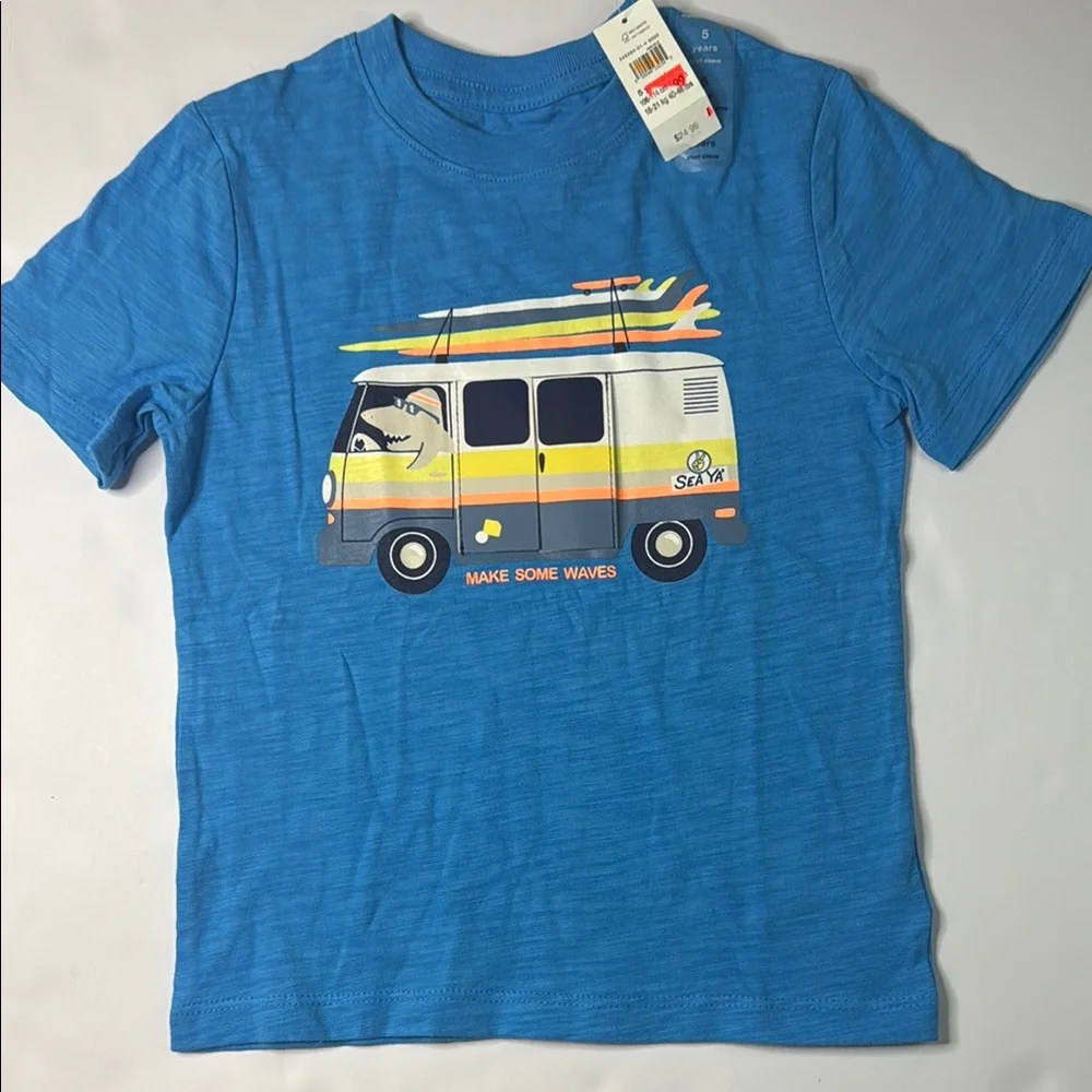 Gap Boys'‎ Blue Surf Van Kids Peek a Boo T-Shirt size 5 NWT